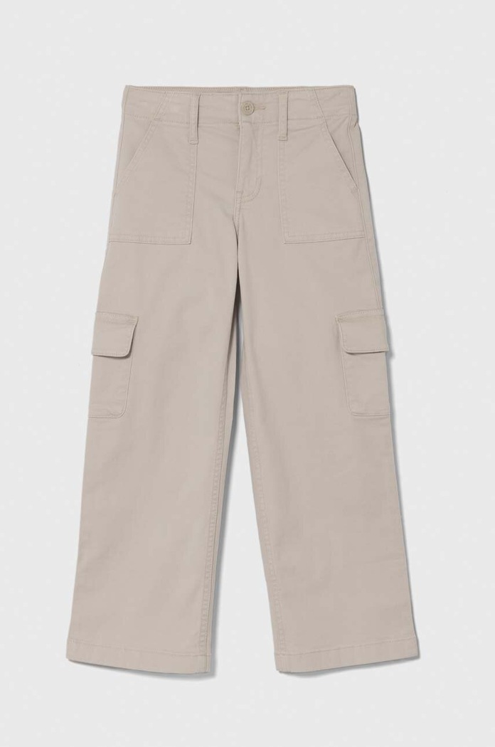 Παιδικό παντελόνι Abercrombie & Fitch με ελαστάν μπεζ KI256.3003