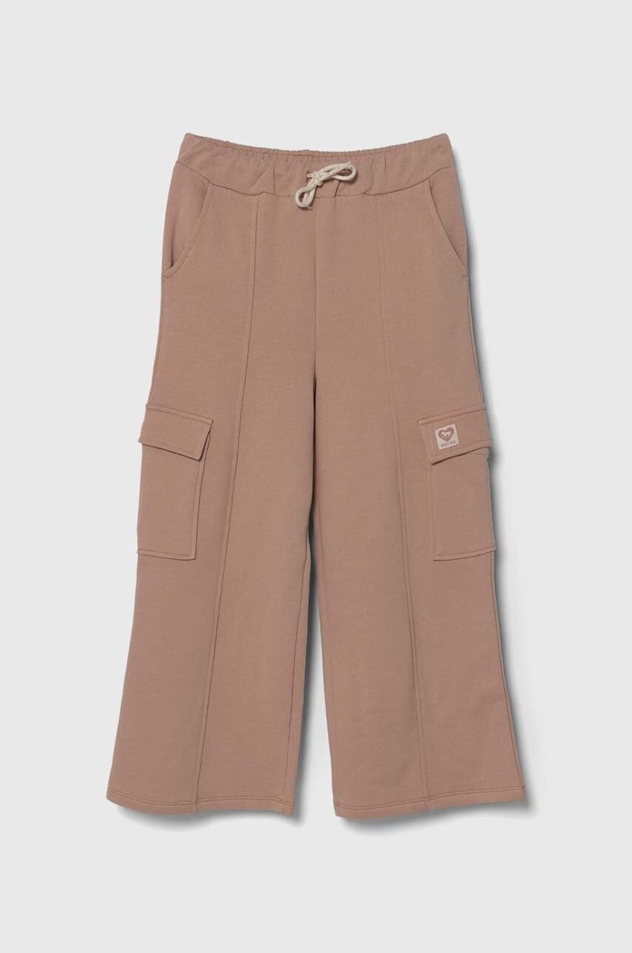Dětské bavlněné tepláky United Colors of Benetton pletenina béžová 3J68CF04Z.G.Seasonal