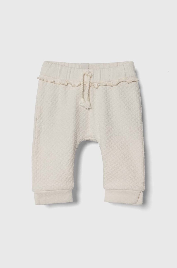 United Colors of Benetton spodnie dresowe niemowlęce z elastanem beżowy 3NDKAF01M.W.Seasonal
