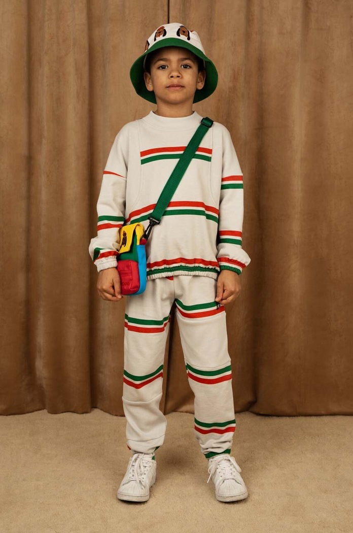 Mini Rodini spodnie dresowe bawełniane dziecięce wzorzyste szary 2413012297