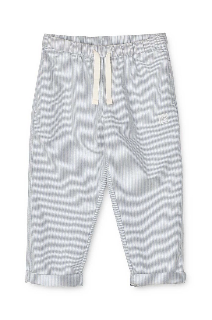 Liewood spodnie bawełniane dziecięce Orlando Stripe Pants wzorzyste niebieski LW19367