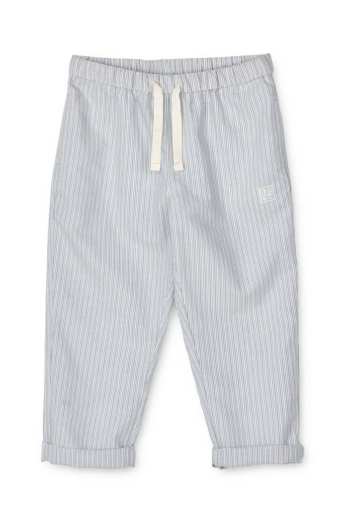 Liewood spodnie bawełniane dziecięce Orlando Stripe Pants wzorzyste niebieski LW19367