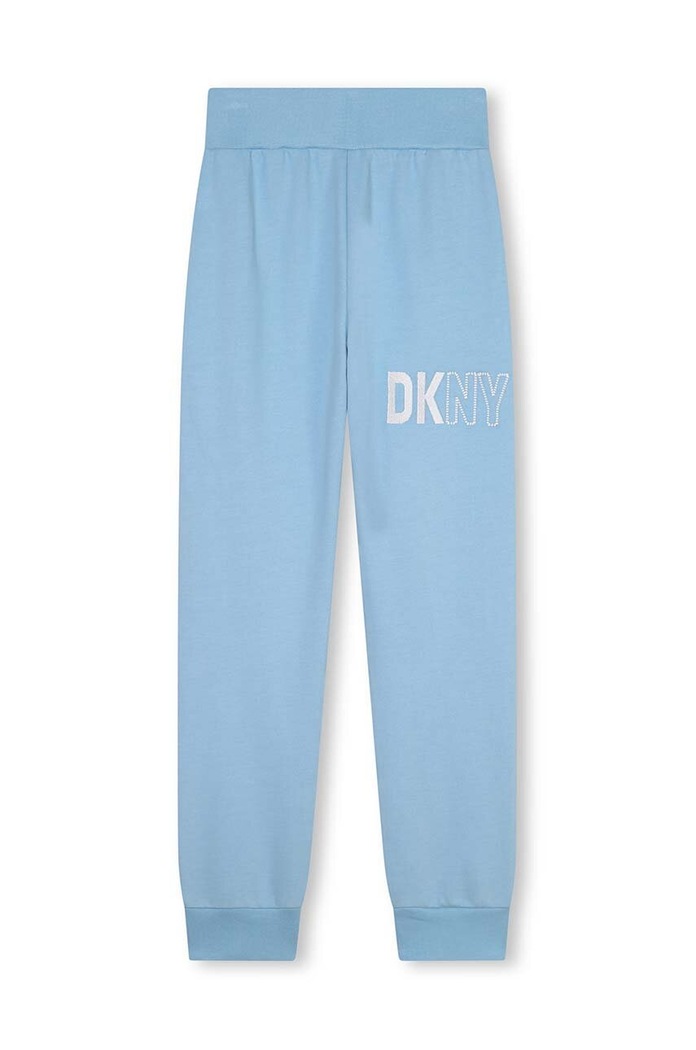 Dkny spodnie dresowe bawełniane dziecięce D60033.162.174 niebieski SS24