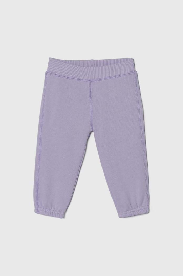 United Colors of Benetton spodnie dresowe bawełniane niemowlęce 3J70AF01L.W.Seasonal fioletowy SS24