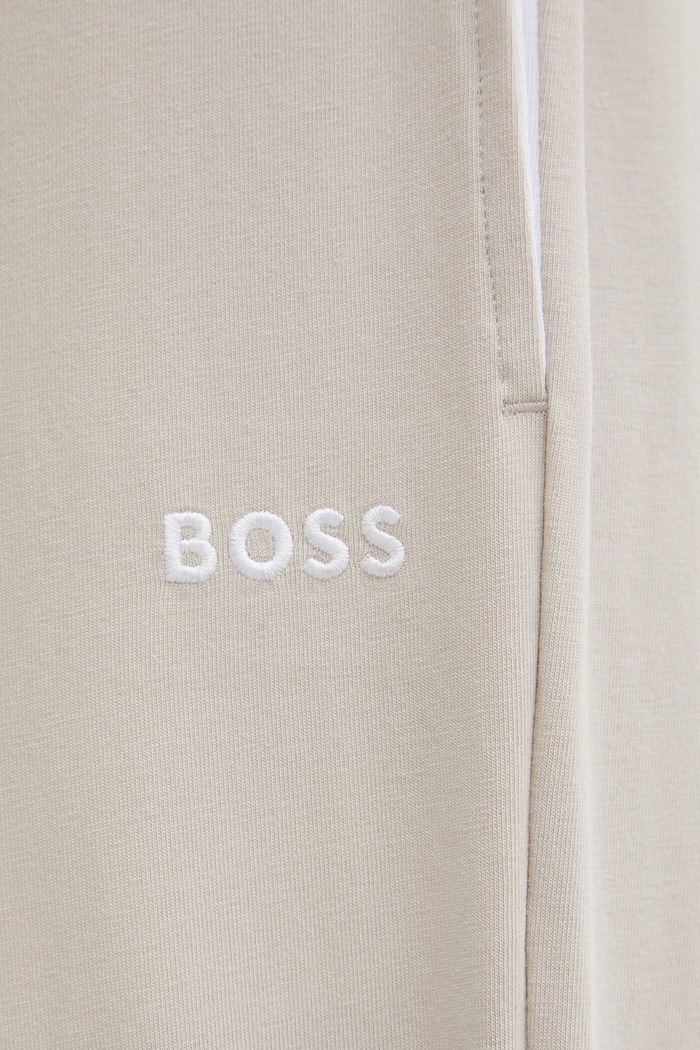 BOSS nohavice loungewear pánske bavlnené s elastanom Mix&Match Pants béžová 50515305