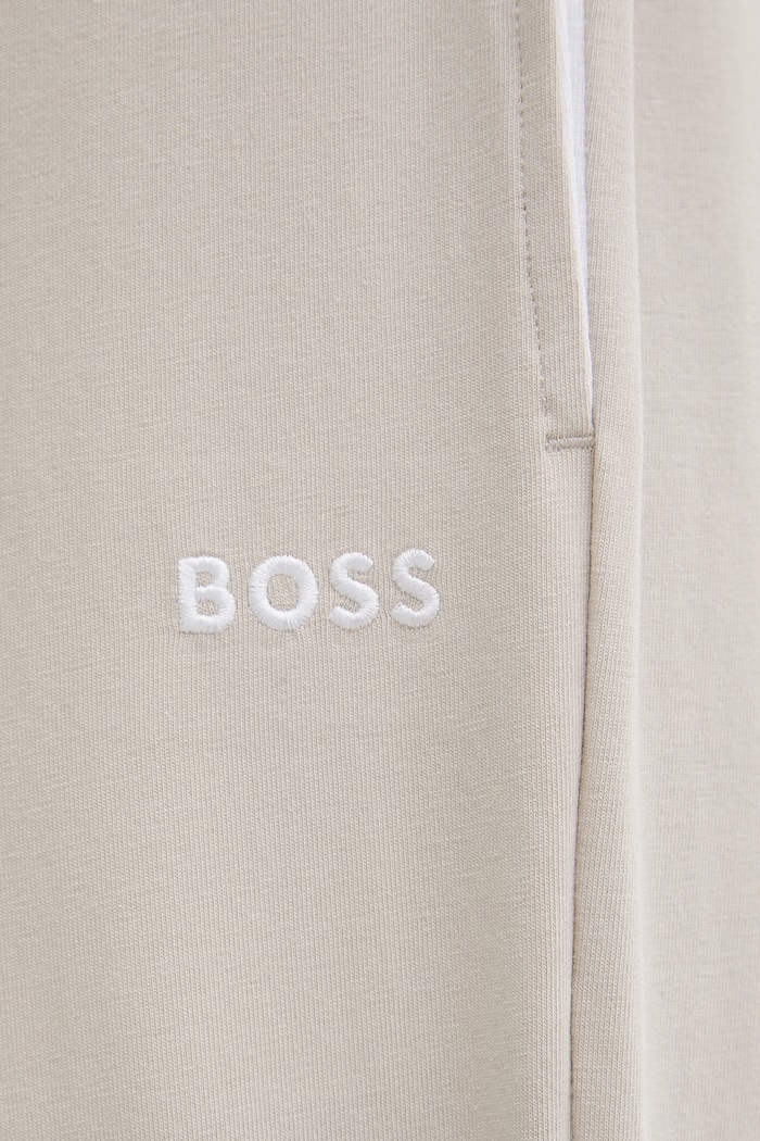 BOSS nohavice loungewear pánske bavlnené s elastanom Mix&Match Pants béžová 50515305