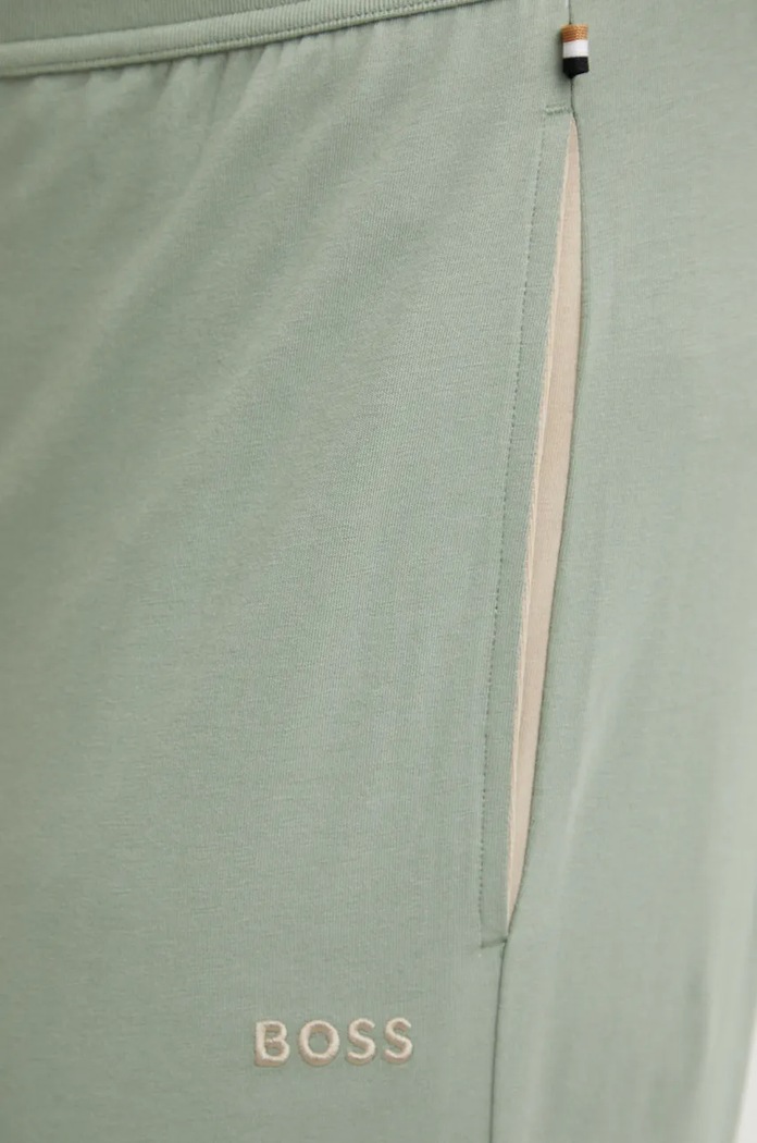 BOSS nohavice loungewear pánske bavlnené s elastanom Mix&Match Pants zelená 50515305