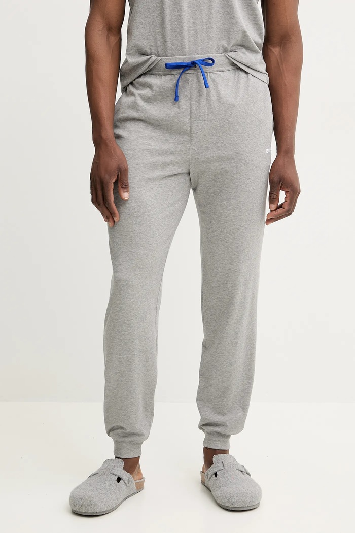 BOSS loungewear kalhoty pánské bavlněné s elastanem Mix&Match Pants šedá 50515305