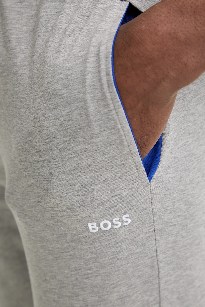 BOSS loungewear kalhoty pánské bavlněné s elastanem Mix&Match Pants šedá 50515305