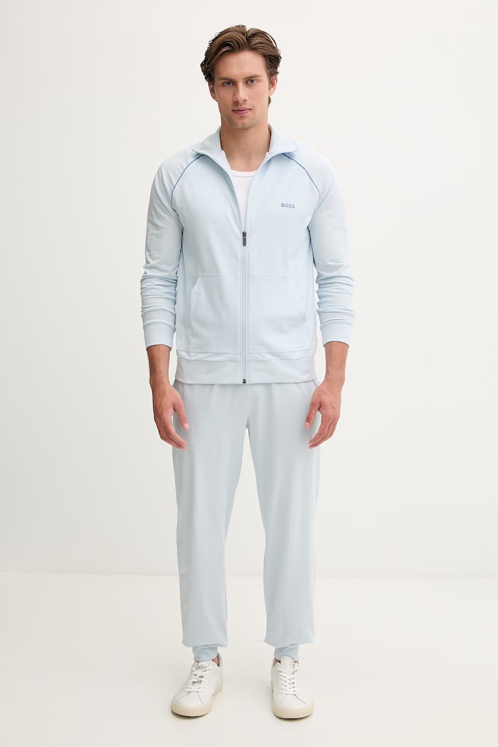 BOSS pantaloni de loungewear pentru bărbați din bumbac cu elastan Mix&Match Pants 50515305 albastru SS26
