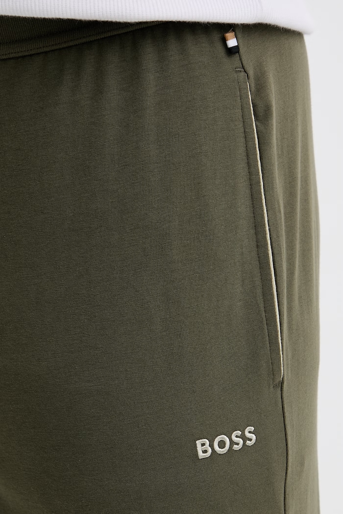 BOSS nohavice loungewear pánske bavlnené s elastanom Mix&Match Pants zelená 50515305