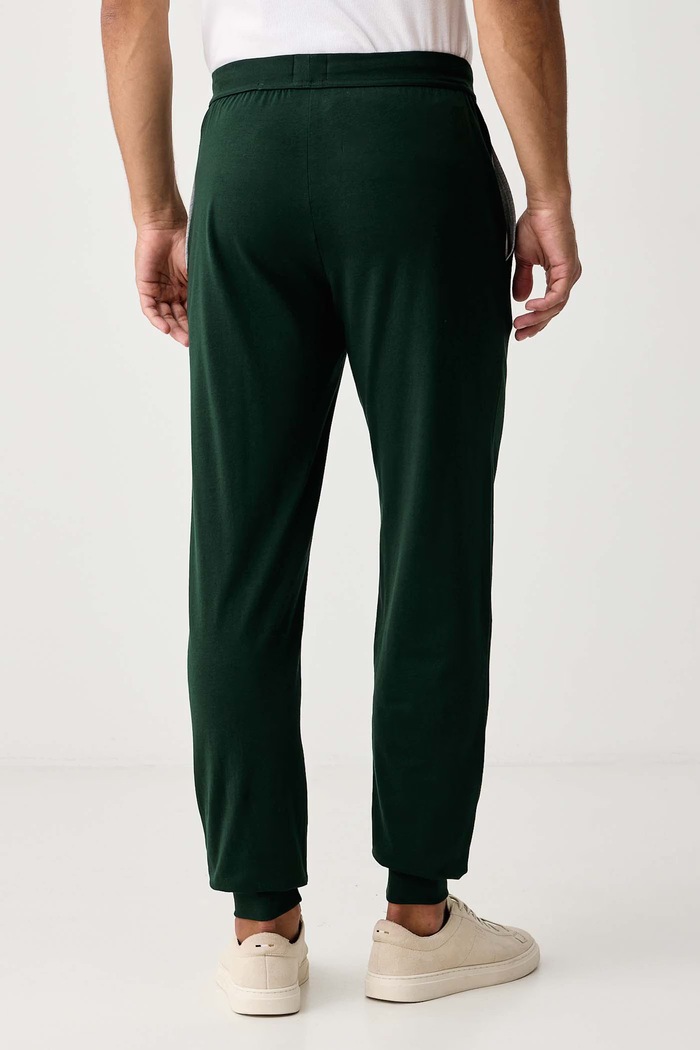 Дрехи BOSS Домашен панталон мъжки от памук с еластан Mix&Match Pants 50515305 зелен