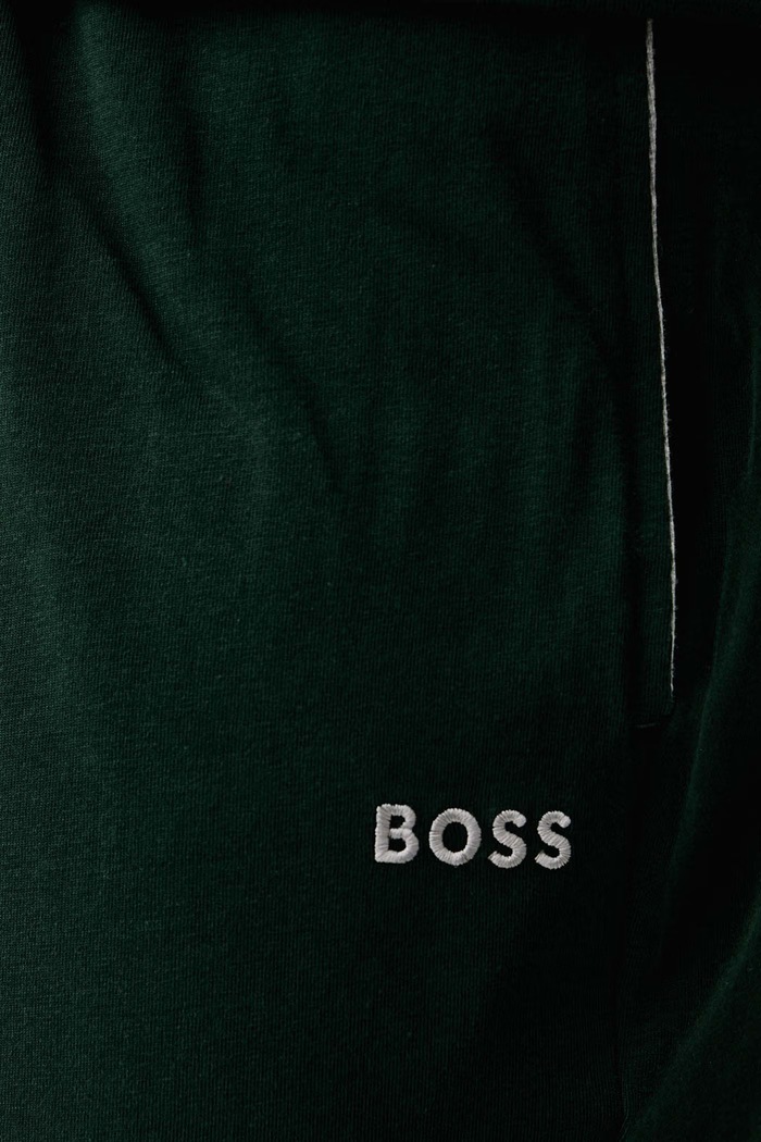 Домашен панталон мъжки от памук с еластан Mix&Match Pants BOSS 50515305 зелен