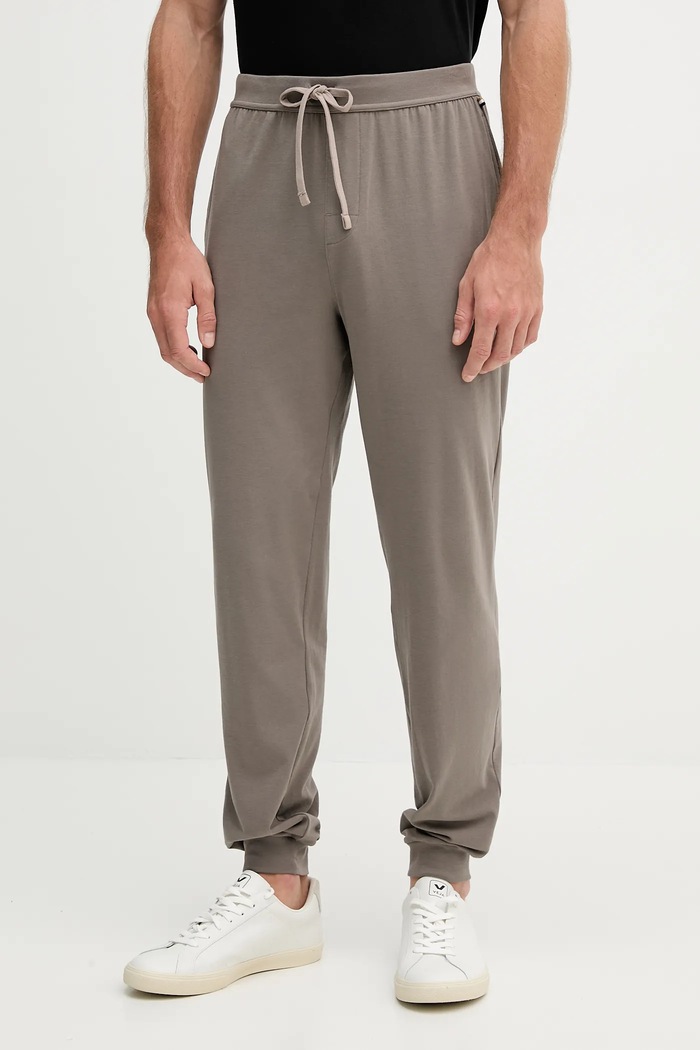 BOSS Spodnie lounge męskie bawełniane z elastanem Mix&Match Pants brązowy 50515305