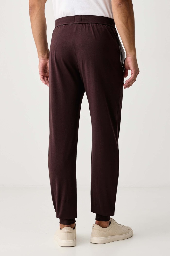 Дрехи BOSS Домашен панталон мъжки от памук с еластан Mix&Match Pants 50515305 кафяв