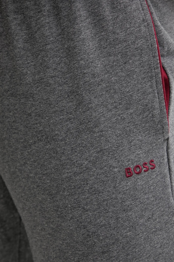 BOSS nohavice loungewear pánske bavlnené s elastanom Mix&Match Pants sivá 50515305
