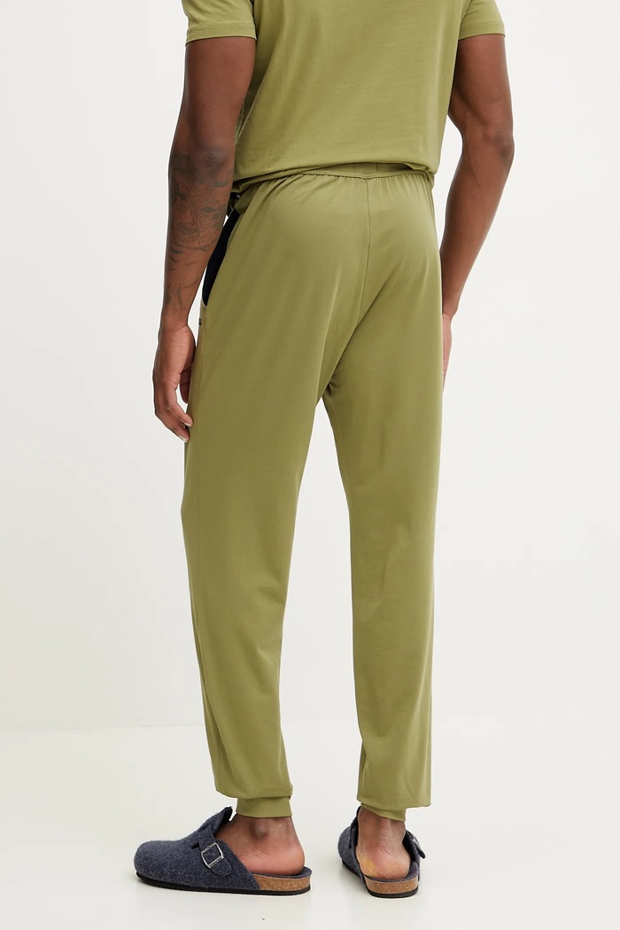Odzież BOSS Spodnie lounge męskie bawełniane z elastanem Mix&Match Pants 50515305 zielony