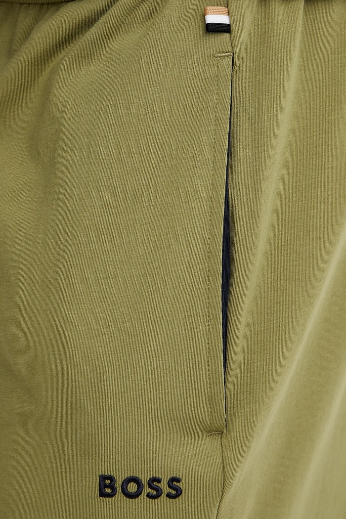 Spodnie lounge męskie bawełniane z elastanem Mix&Match Pants BOSS 50515305 zielony