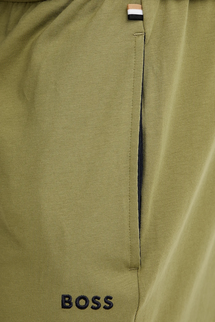 Spodnie lounge męskie bawełniane z elastanem Mix&Match Pants BOSS 50515305 zielony
