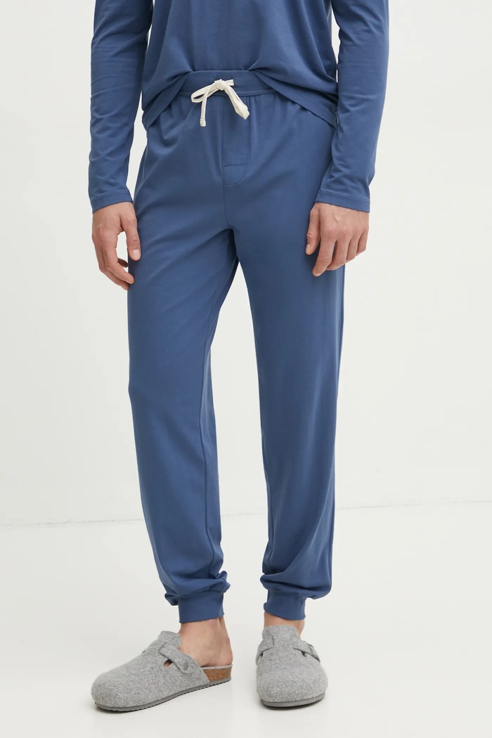 BOSS pantaloni de loungewear bărbătești din bumbac cu elastan Mix&Match Pants tricotaj albastru 50515305