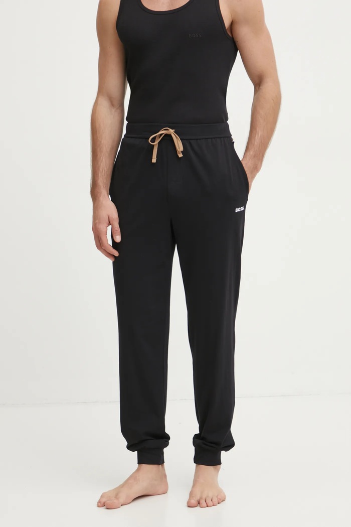 BOSS штаны loungewear мужские из хлопка с эластаном Mix&Match Pants чёрный 50515305