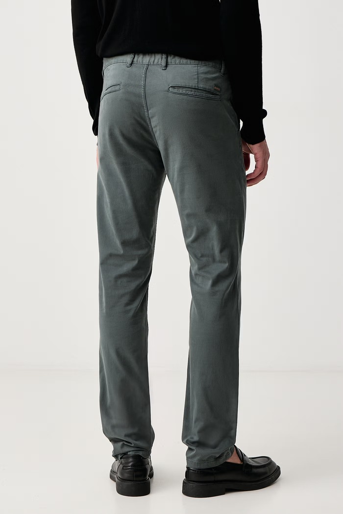 Odzież BOSS Orange Spodnie chinos męskie bawełniane z elastanem Chino_slim 50510933 zielony