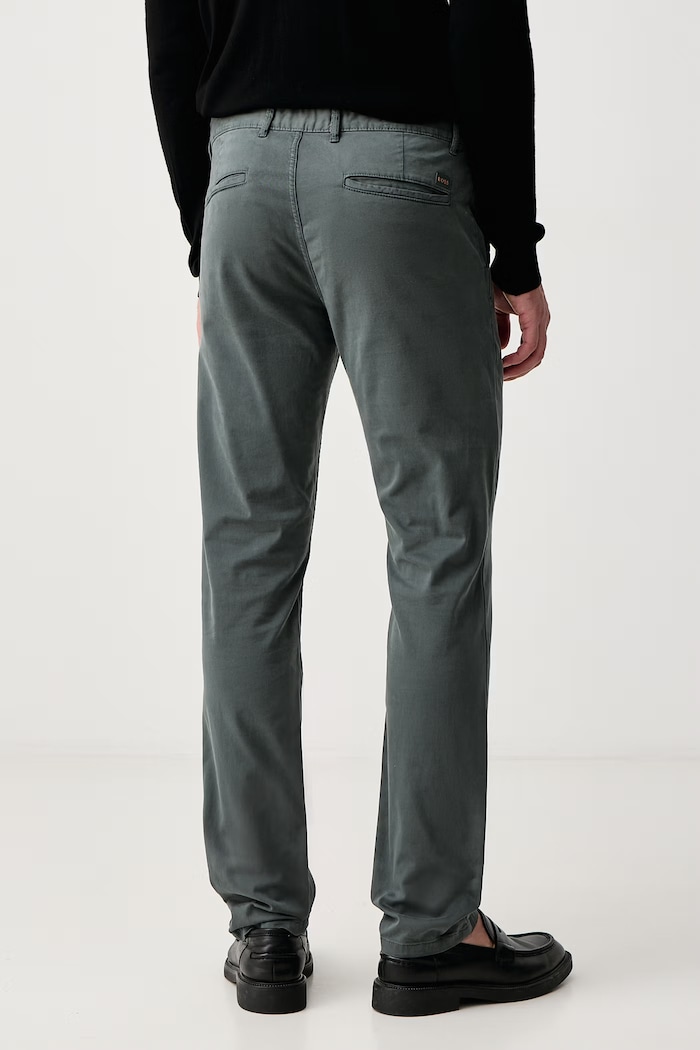 Odzież BOSS Orange Spodnie chinos męskie bawełniane z elastanem Chino_slim 50510933 zielony