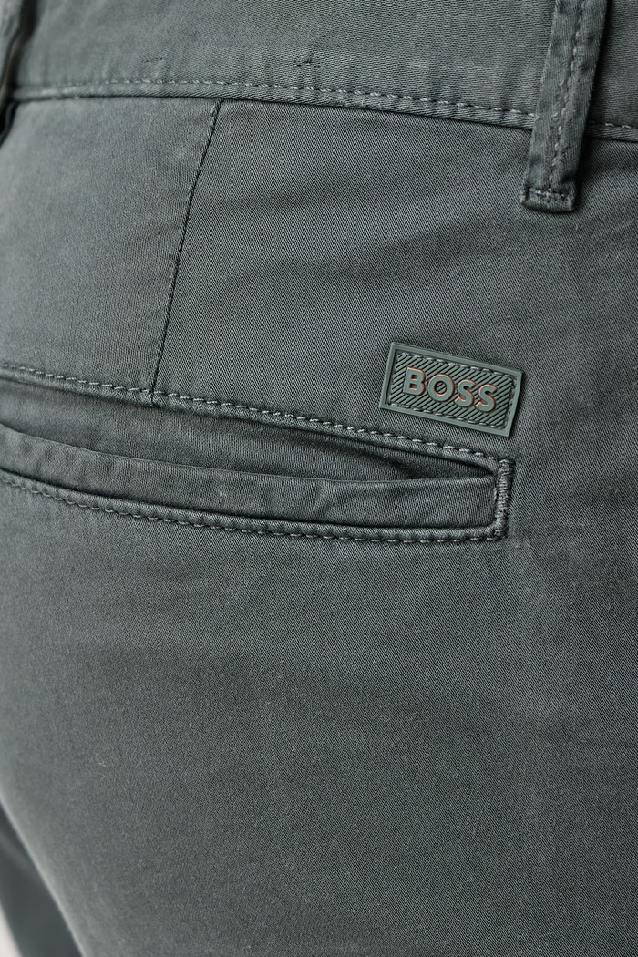Spodnie chinos męskie bawełniane z elastanem Chino_slim BOSS Orange 50510933 zielony