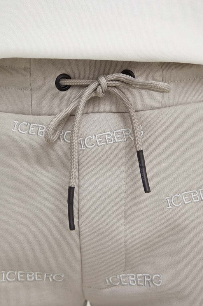 Iceberg spodnie dresowe bawełniane beżowy B011.6300