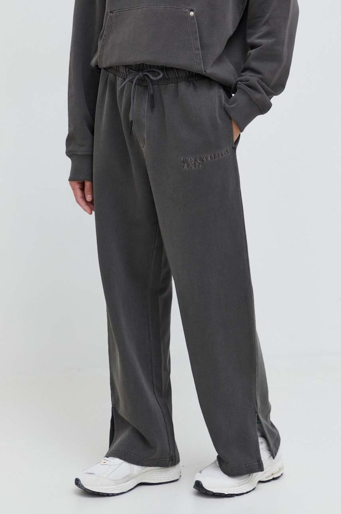 Karl Lagerfeld Jeans spodnie dresowe bawełniane bawełna szary 240D1002