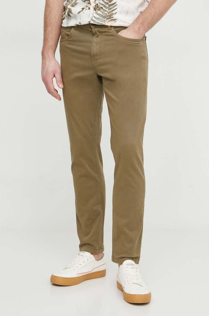 Панталон Pepe Jeans SLIM FIVE POCKETS PANTS еластичен зелен PM211640