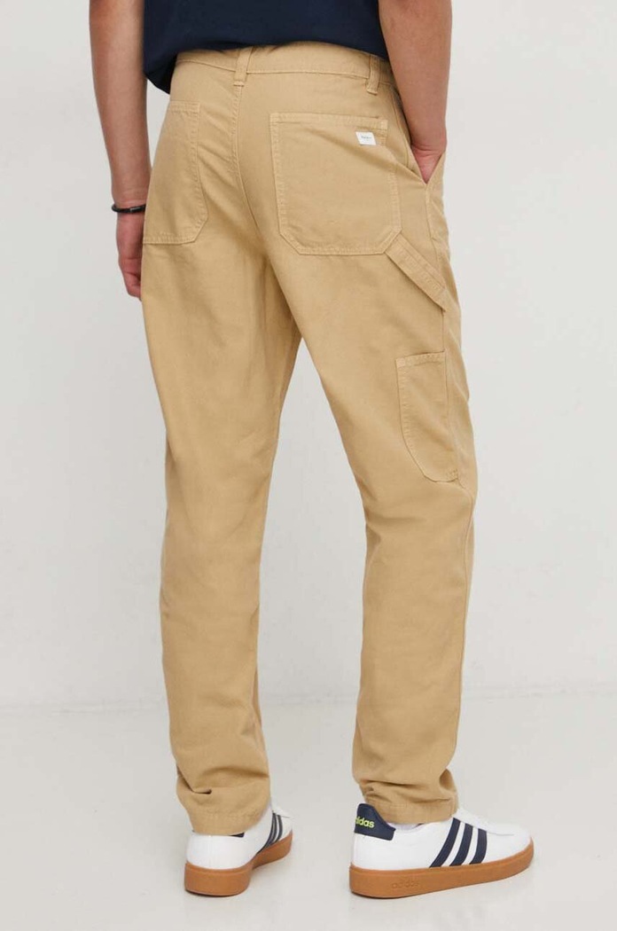 Oblečenie Bavlnené nohavice Pepe Jeans RELAXED STRAIGHT CARPENTER PANT PM211649 béžová