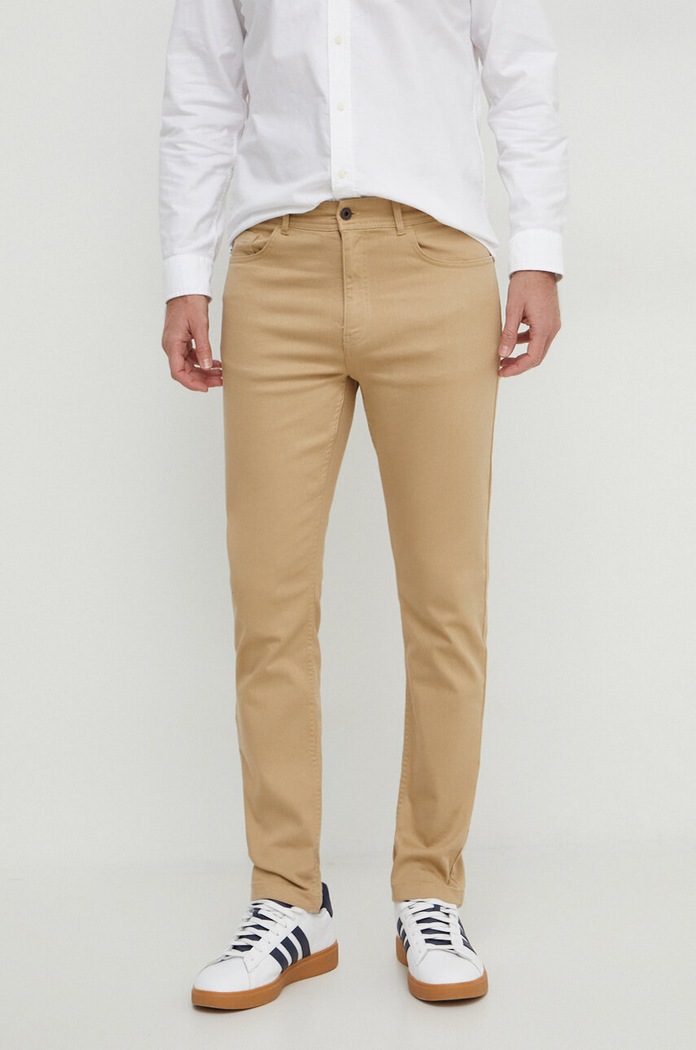 Панталон Pepe Jeans SKINNY FIVE POCKETS PANTS еластичен бежов PM211654