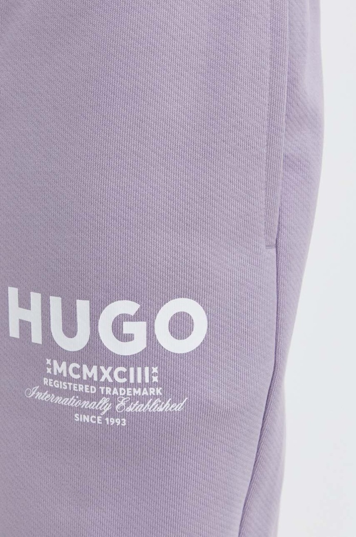 HUGO Blue tepláky pánské bavlněné Nevez fialová 50510734