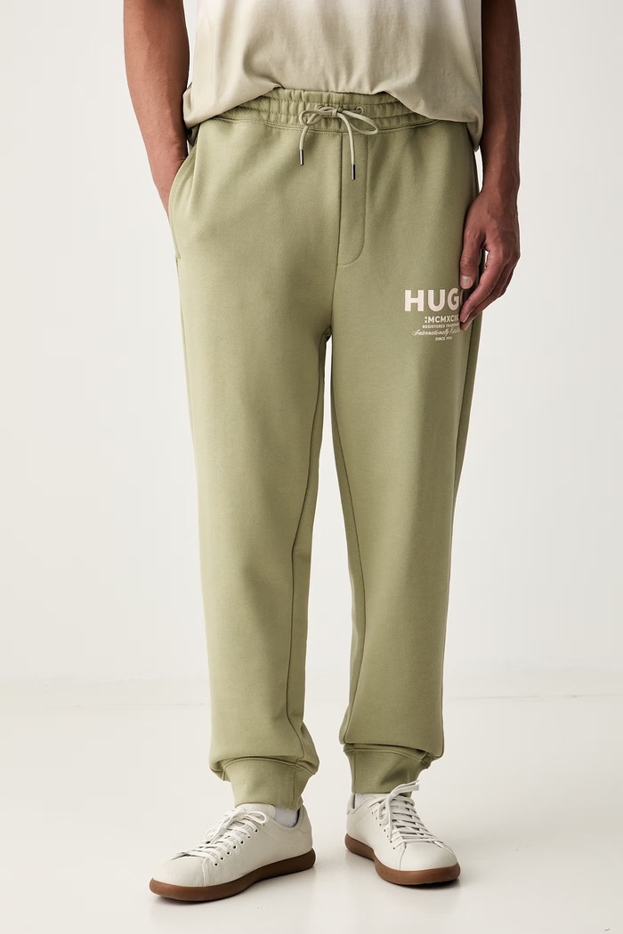 HUGO Blue spodnie dresowe męskie bawełniane Nevez zielony 50510734