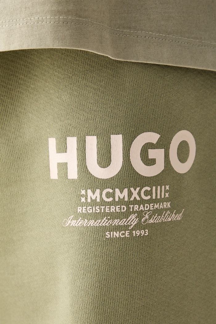 HUGO Blue spodnie dresowe męskie bawełniane Nevez zielony 50510734