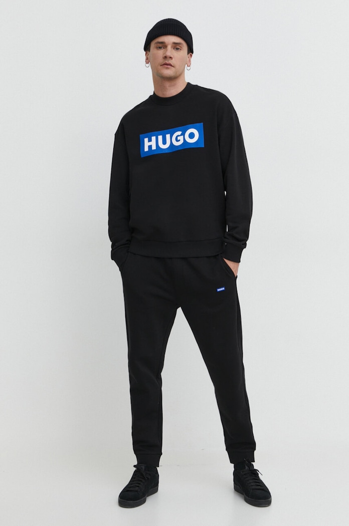 HUGO Blue trenirka moška bombažna Napin 50522372 črna AA00