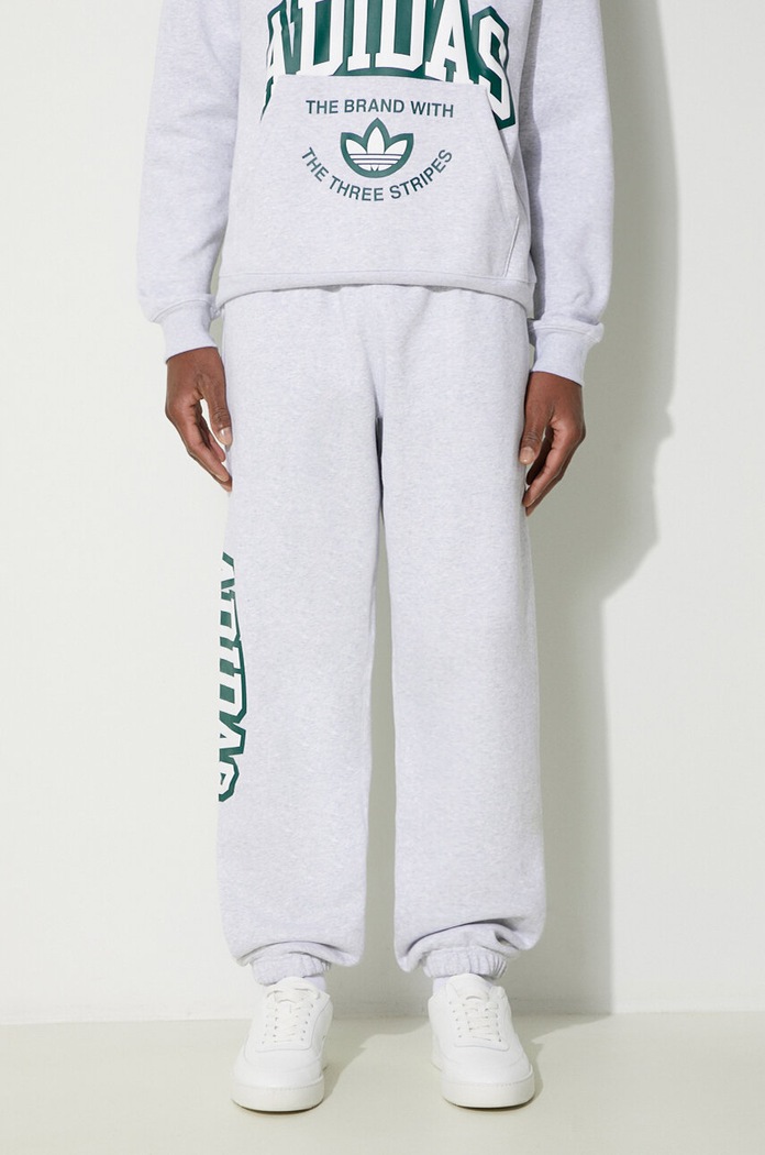 adidas Originals spodnie dresowe dzianina szary IS2900