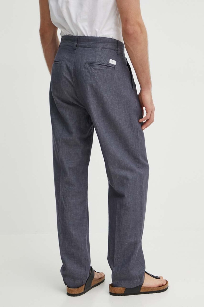 Odzież Pepe Jeans spodnie RELAXED PLEATED LINEN PANTS PM211700 szary