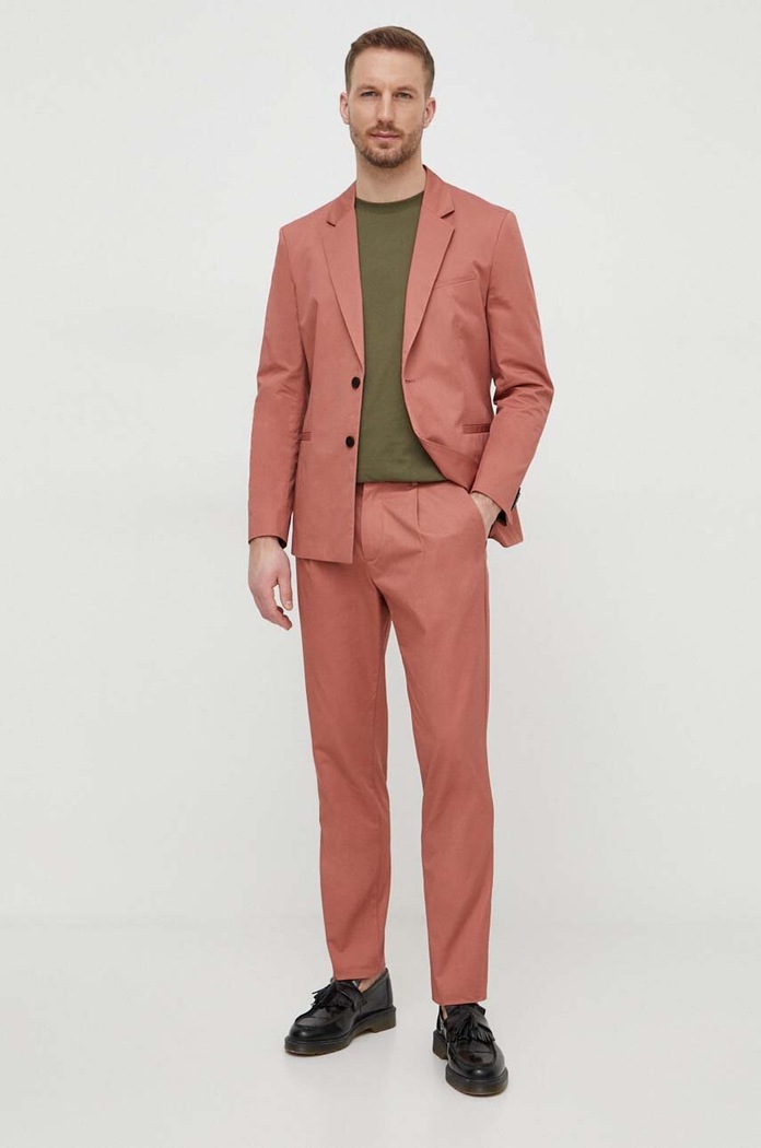 Βαμβακερό παντελόνι Sisley 4FBHSF03U ροζ SS24