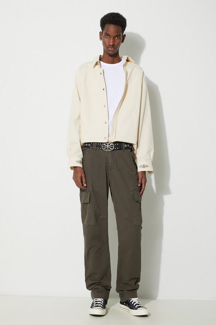 Βαμβακερό παντελόνι Alpha Industries Agent Pant 158205 πράσινο SS25