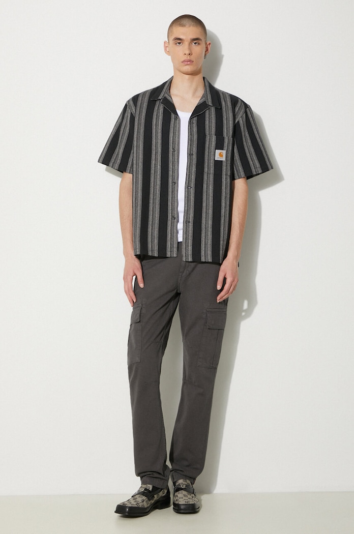 Bavlněné kalhoty Alpha Industries Agent Pant 158205 šedá SS25