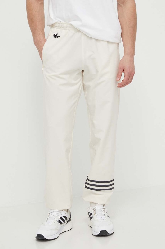 Παντελόνι φόρμας adidas Originals απλικέ μπεζ IV5356