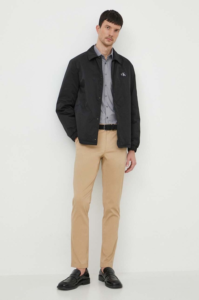 Michael Kors Pantaloni chinos bărbați cu bumbac CS4301KDR2 bej SS26