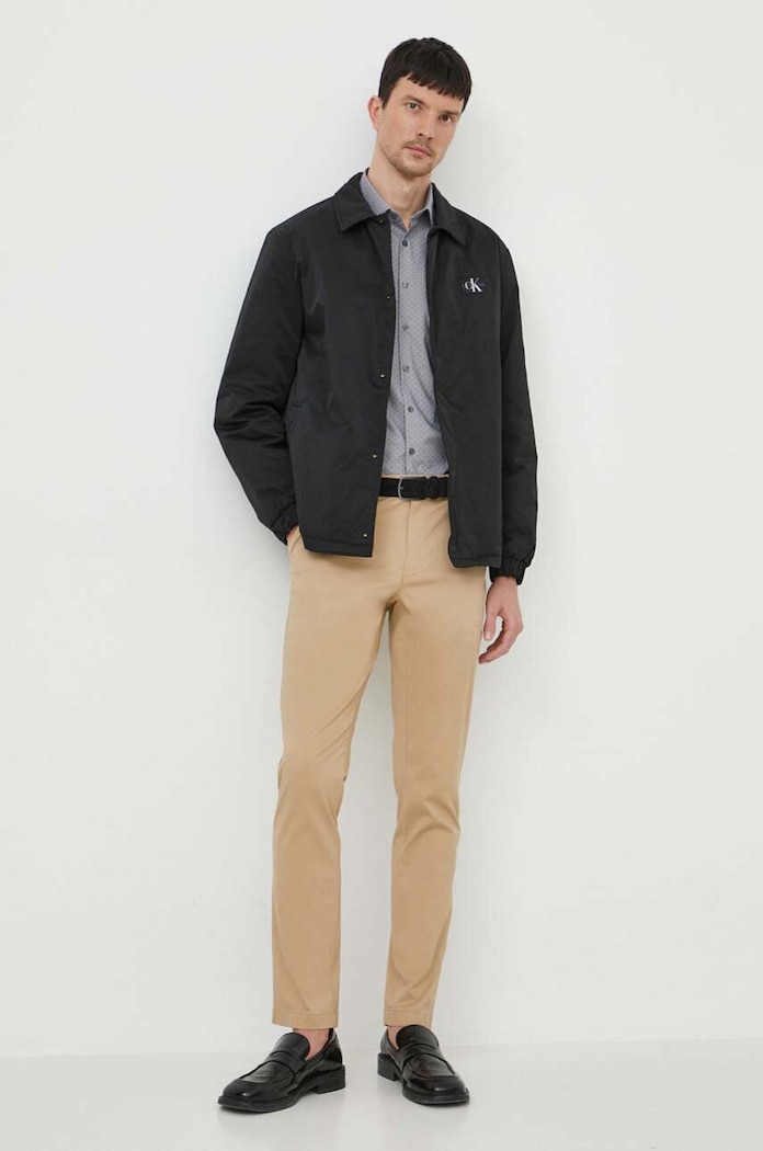 Michael Kors Pantaloni chinos bărbați cu bumbac CS4301KDR2 bej SS26