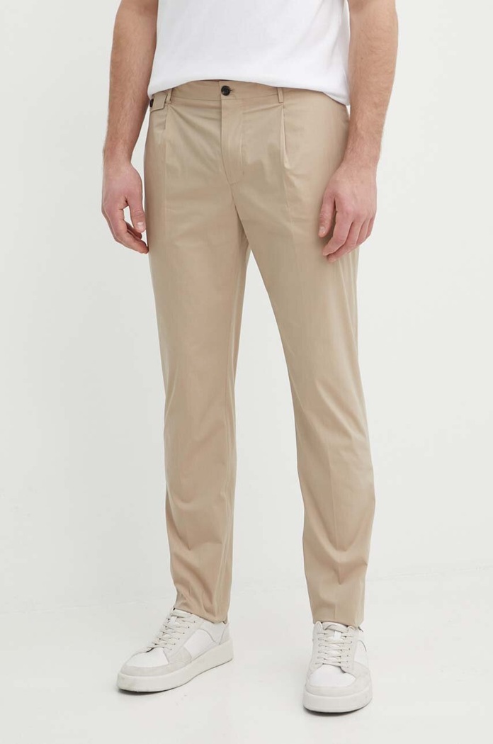 Tommy Hilfiger spodnie z elastanem beżowy MW0MW34891