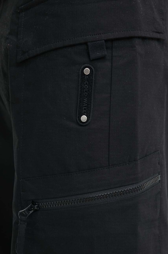 A-COLD-WALL* pantaloni de bumbac Static Zip Pant ACWMB278C negru