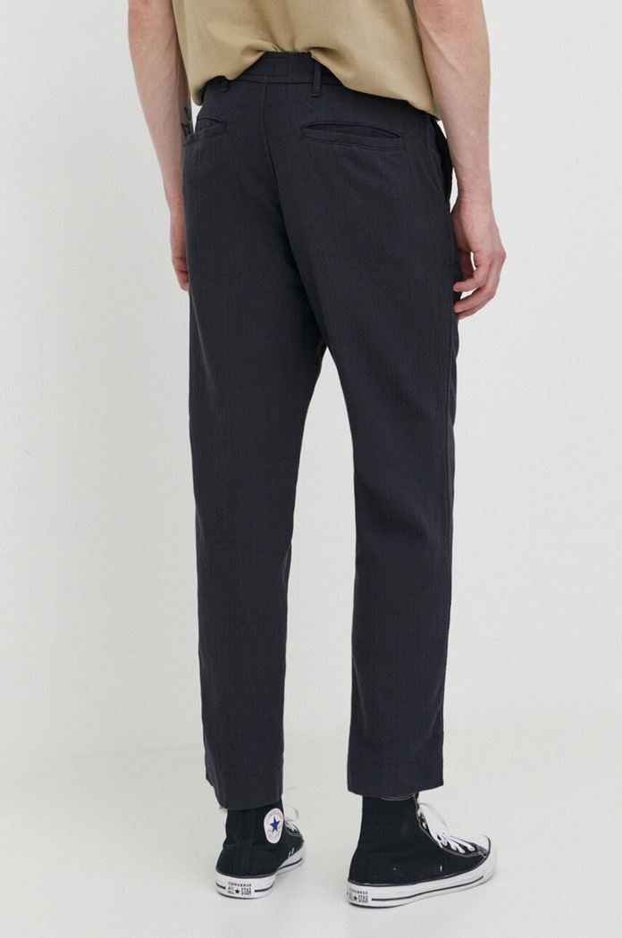 Ruházat Abercrombie & Fitch nadrág vászonkeverékből KI130.4018.902 fekete