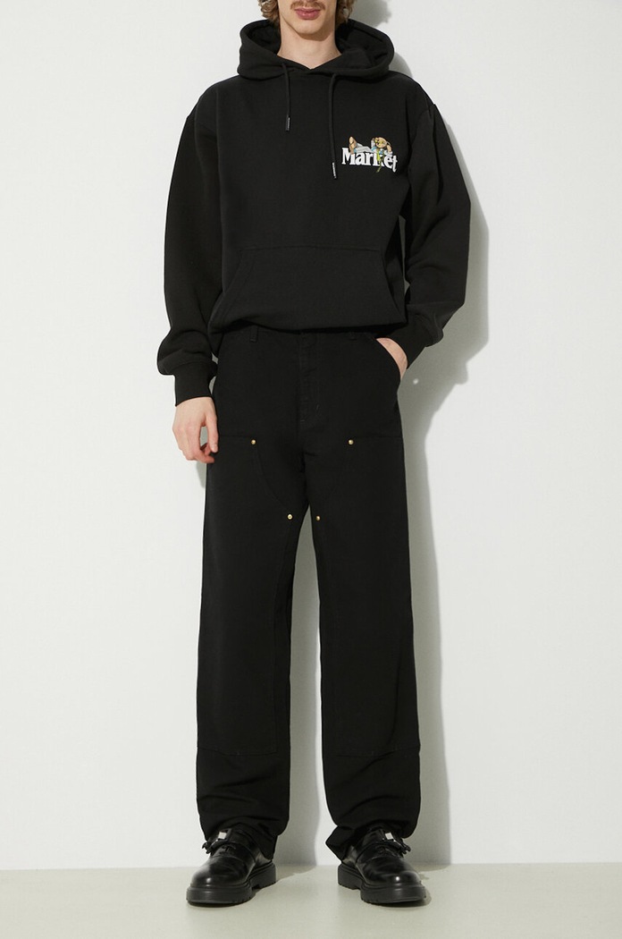 Carhartt WIP cotton trousers Double Knee Pant cotton black I031501.8902