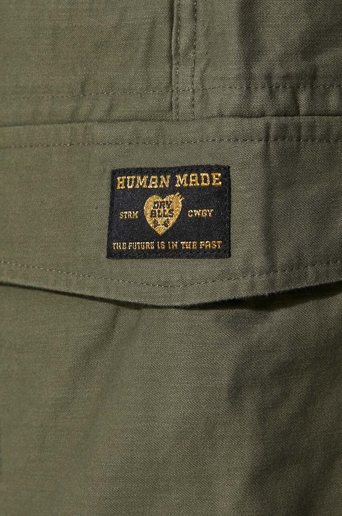 Human Made pantaloni de bumbac Military Easy Pants HM27PT002 verde